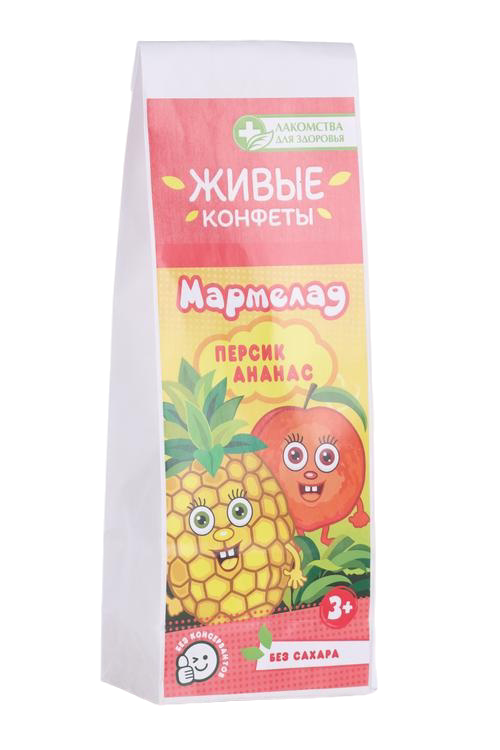 Мармелад Живые конфеты персик/ананас д/детей б/сахара с 3 лет, 105 г