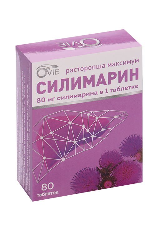 

Силимарин Ovie Расторопша максимум, 80 мг, 80 шт, таблетки