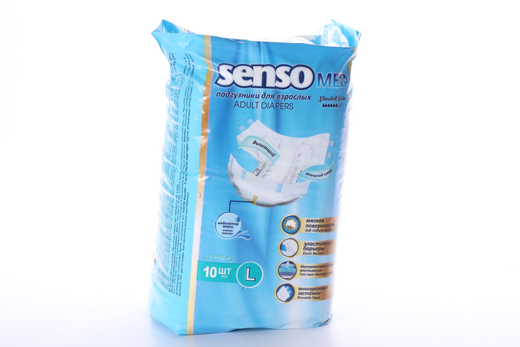 Подгузники д/взрослых Senso MED Standart Plus р L (100-145см), 10 шт