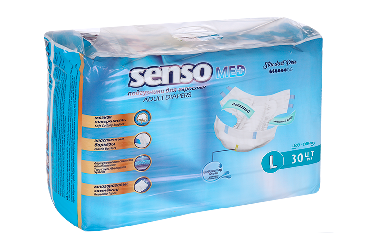 

Подгузники д/взрослых Senso MED Standart Plus р L (100-145см), 30 шт