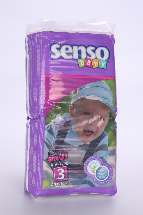 Подгузники Senso baby Midi крем-бальз (4-9кг), 44 шт