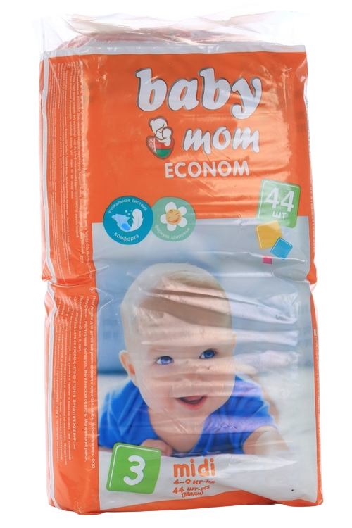 Подгузники Baby mom econom Midi (4-9кг), 44 шт
