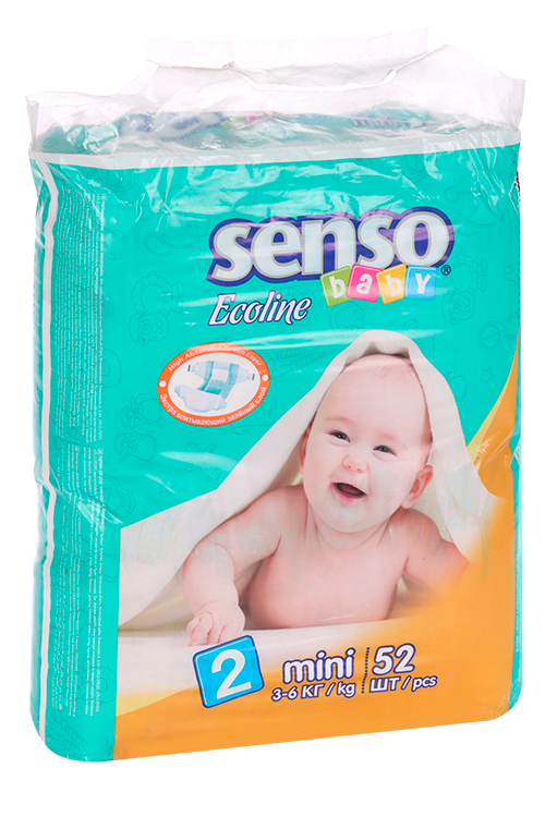 

Подгузники Senso baby Ecoline Mini крем-бальз (3-6кг), 52 шт
