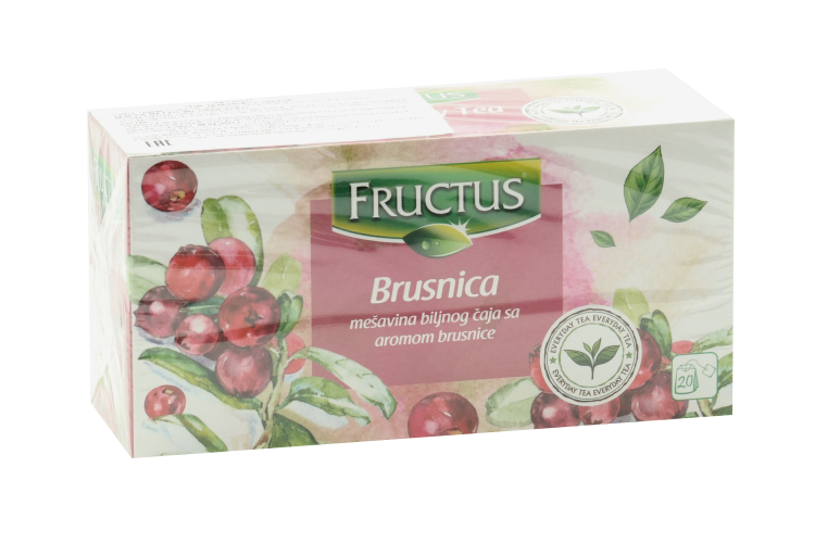 Чай Everyday Fructus травяной с клюквой, 2 г, 20 шт, фильтр-пакет