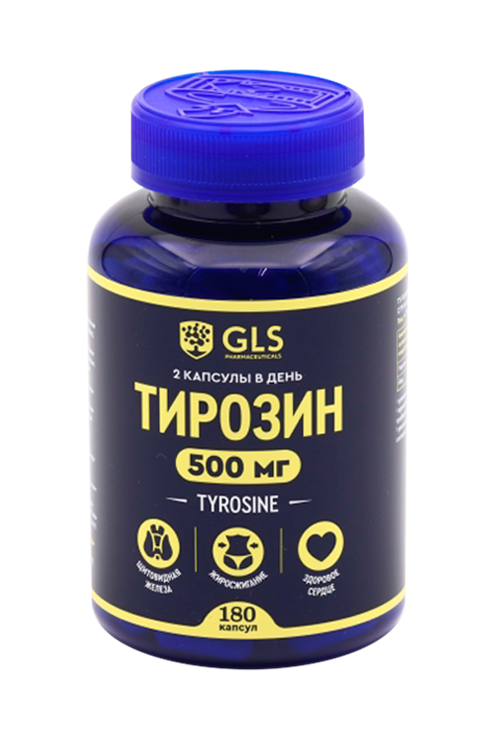 

Тирозин, 400 мг, 180 шт, капсулы GLS