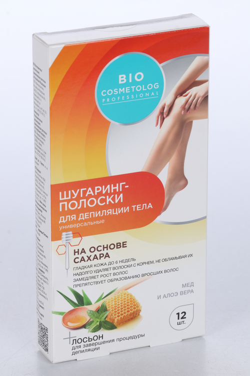 Шугаринг-полоски Bio Cosmetolog Professional д/тела, 12 шт