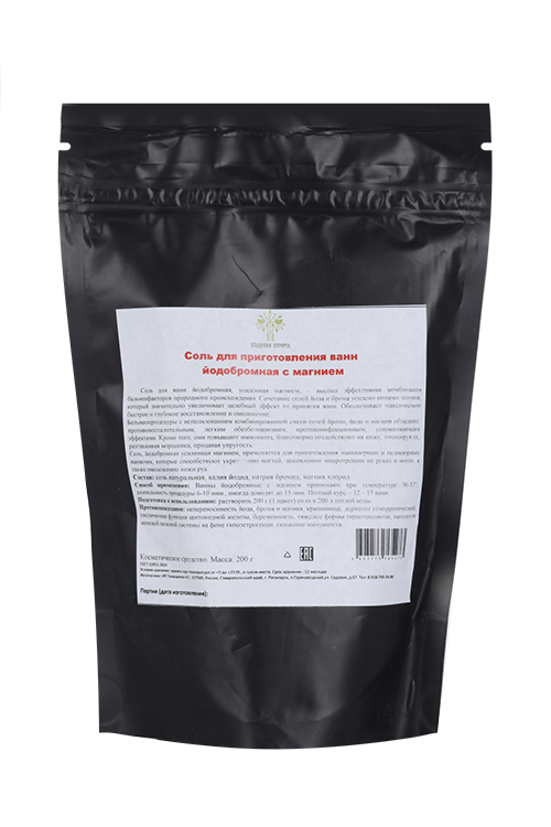 

Соль д/ванн Кладовая курорта йодобромная с магнием, 200 г