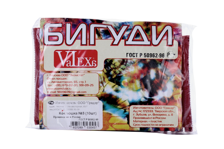 Бигуди-коклюшки Valexa d = 1,1 см 10 шт цвет МИКС