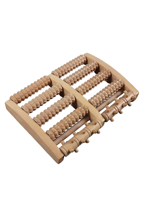 Массажер ONLITOP Барабаны 5 рядов с шипами 27×19×5 см деревянный
