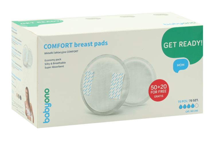 

Прокладки BabyOno Comfort д/груди 50 шт + 20 шт 35 пар