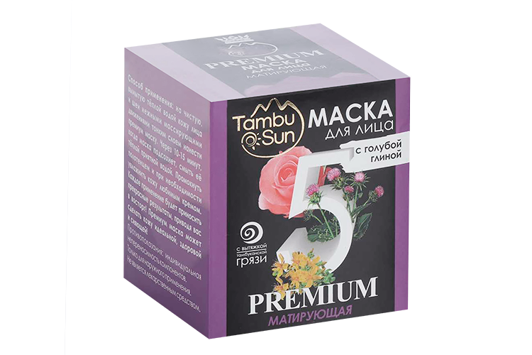 

Маска Бизорюк д/лица с голубой глиной PREMIUM №5 Матирующая TambuSun 150 мл