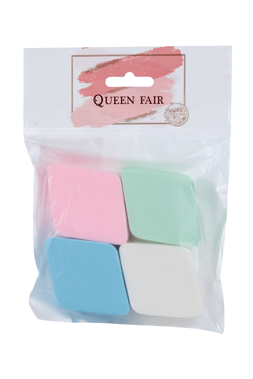 

Набор спонжей Queen fair д/нанесения косметики 6,5х5 см 4 шт разноцветные