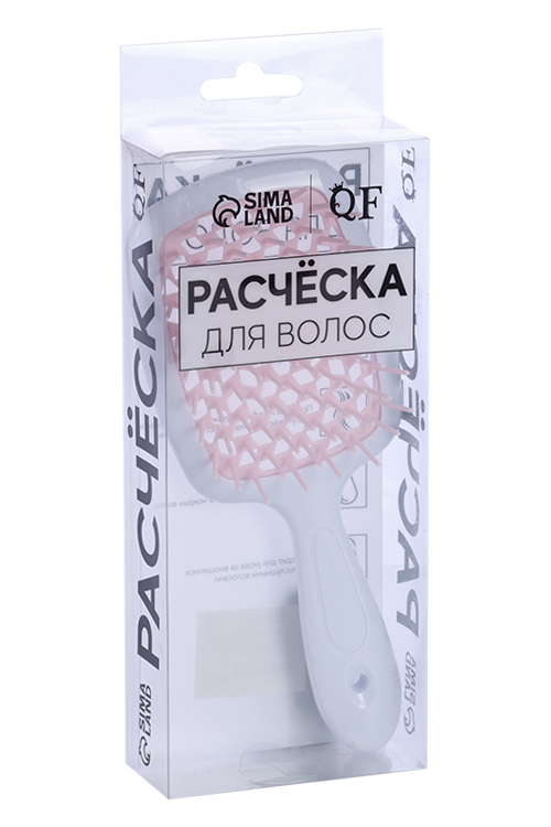 

Расческа Queen fair массажная вентилируемая 8,5х20,5 см цвет МИКС/белый
