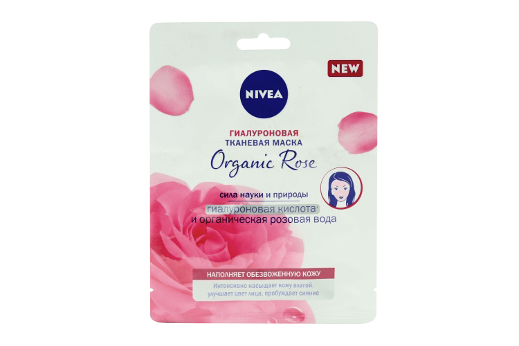 

Маска Nivea Organic Rose тканев гиалурон женск