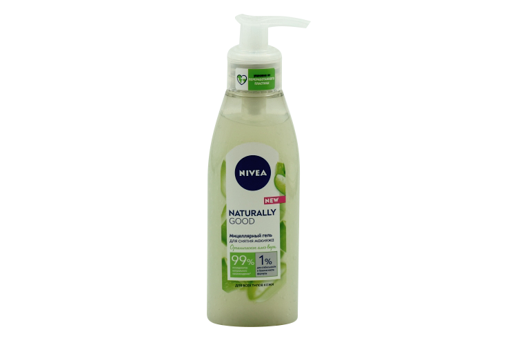 

Гель Nivea Naturally Good мицеллярный д/снятия макияжа с лица, 140 мл, (86797)