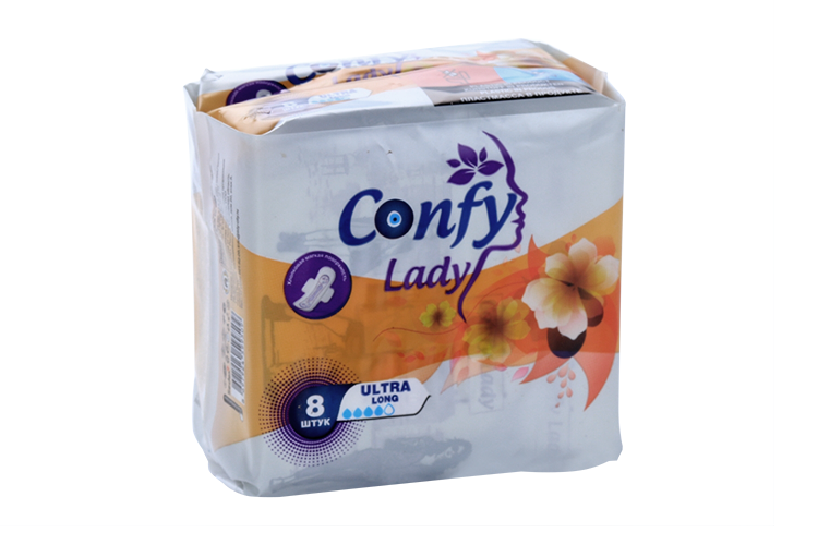 

Прокладки Confy Ultra Long гигиенические с крылышками, 8 шт