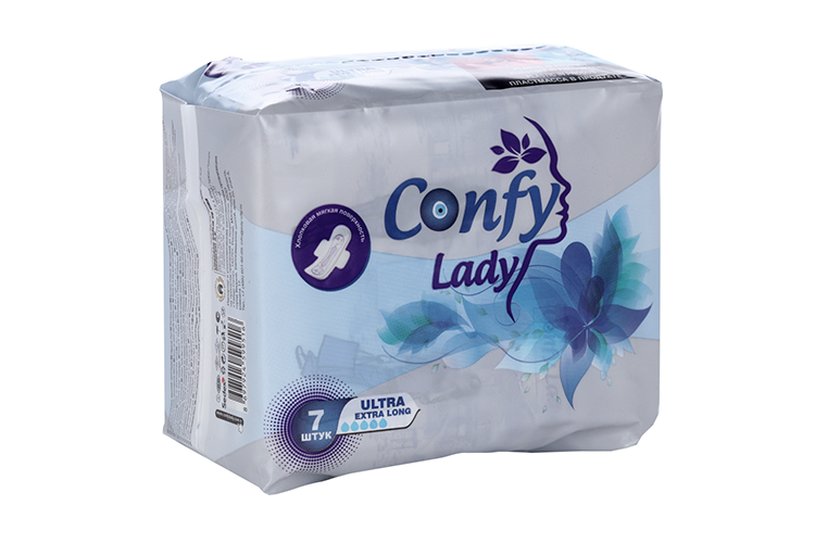 Прокладки Confy Lady Ultra ExtraLong гигиенические с крылышками, 7 шт