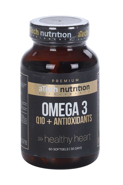 Комплекс aTECH PREMIUM OMEGA 3 + Q10+Antioxidants, 1 350 мг, 60 шт, капсулы