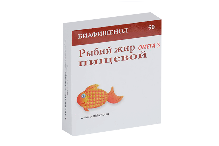 Рыбий жир Биафишенол пищевой, 0,3 г, 50 шт, капсулы