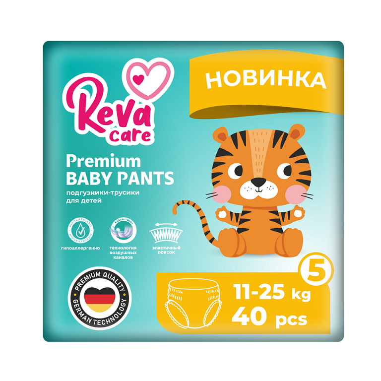 Подгузники-трусики Reva Сare Premium д/детей XL (11-25 кг), 40 шт подгузники трусики reva сare reva care premium l 7 18 кг 44 шт