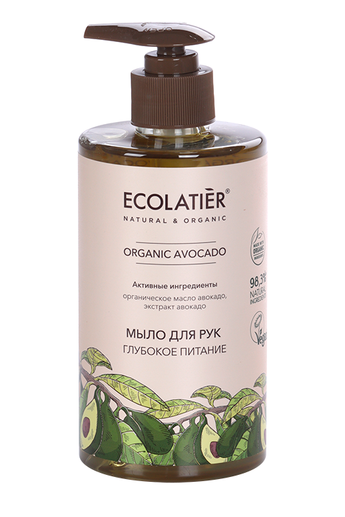 

Мыло ECOLATIER ORGANIC AVOCADO Глубокое питание д/рук, 460 мл