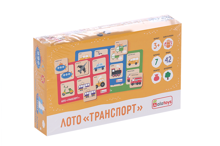 

Лото Алатойс транспорт 42 фишки/7 карточек