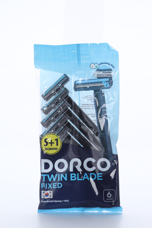 

Бритва Dorco Twin Blade 2 увлаж полоса однораз, 6 шт, (5+1 бесплатно)