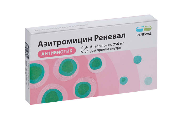 

Азитромицин Реневал 250 мг, 6 шт, таблетки покрытые пленочной оболочкой