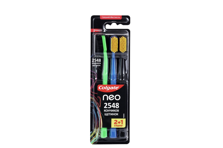 З/щетка COLGATE Neo 2548 кончиков щетинок средней жесткости 2+1