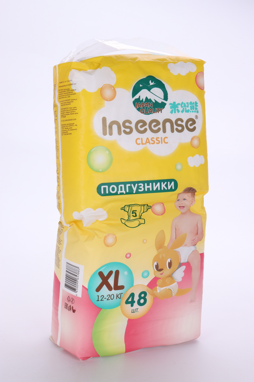 

Подгузники Inseense Classic XL (12-20 кг), 48 шт, желт