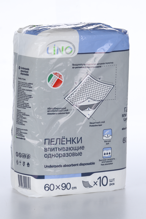

Пеленки Lino однораз впитыв 60х90 см, 10 шт