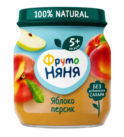 Пюре Фрутоняня ябл/персик, 100 г