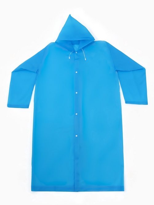 Дождевик-плащ взрослый размер 44-50 цвет голубой