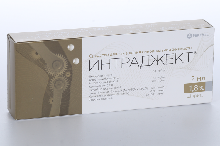 

Интраджект 1.8%, 2 мл, раствор для внутрисуставного введения шприц