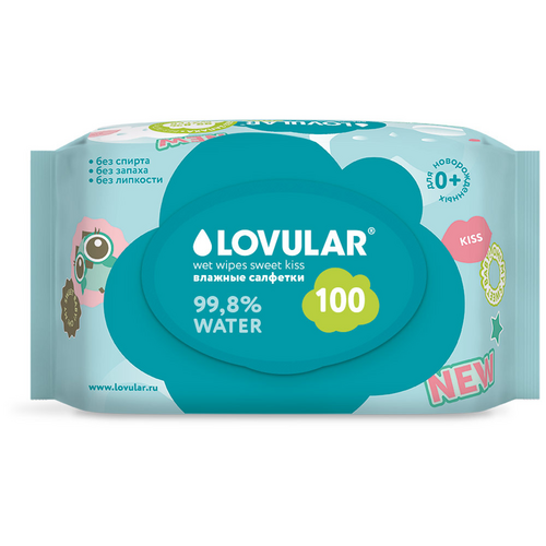 Влажные салфетки LOVULAR SWEET KISS 100 шт 141₽