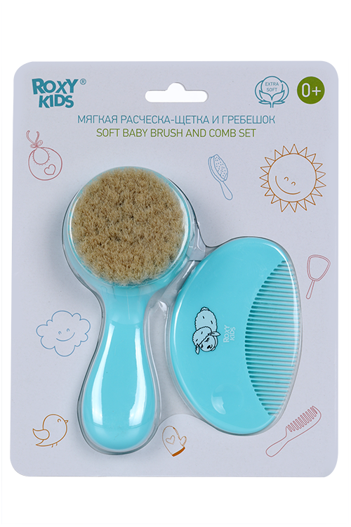 

Набор ROXY-KIDS щеточка-расческа/гребешок детский голубой x1