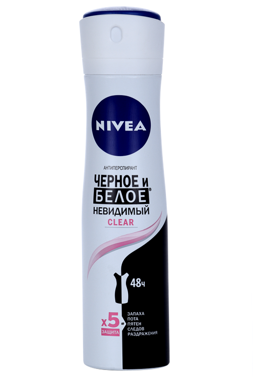 

Дезодорант-антиперспирант NIVEA Clear черное и белое невидимый спрей, 150 мл