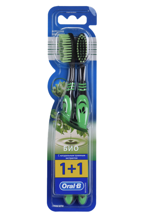 

Набор з/щеток Oral-B био с натуральным травяным экстрактом средняя, 2 шт