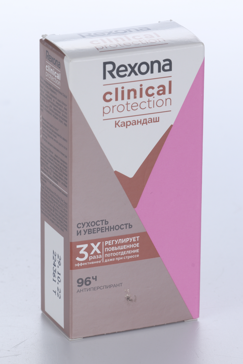 Антиперспирант-карандаш REXONA Clinical Protection сухость и уверенность 96 ч, 40 мл