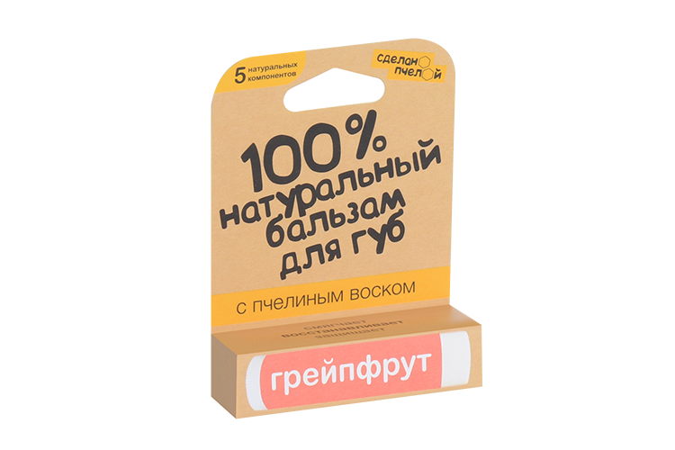 

Бальзам Сделанопчелой д/губ с пчелиным воском грейпфрут, 4,25 г