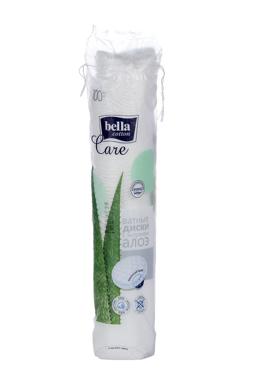 Ватные диски Bella Cotton Care с экстрактом алоэ, 100 шт