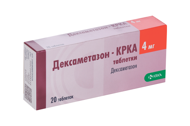 

Дексаметазон-КРКА 4 мг, 20 шт, таблетки