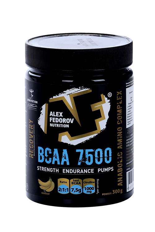 БЦАА 7500, 300 г, порошок со вкусом банана bcaa 7500 со вкусом ананаса 300 г порошок