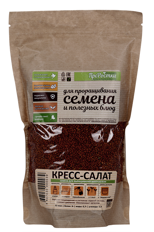 

Семена Никольские ПроРостки д/проращивания микрозелени кресс-салат 500 г