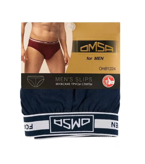 

Трусы OMSA FOR MEN B_OmB 1224 муж слипы классич с откр резин темно-синий