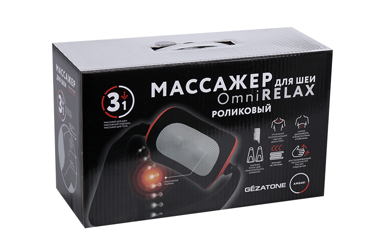 массажер роликовый для тела плеч и шеи omnirelax amg401 gezatone Массажер роликовый д/тела плеч и шеи OmniRelax AMG401 Gezatone (1301309)