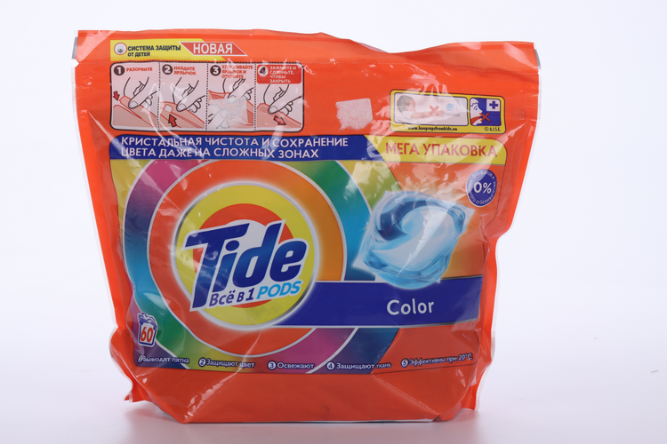 

Капсулы Tide д/стирки цветного белья всё-в-1 pods мега упаковка color 60 шт