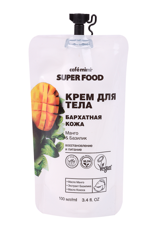 

Крем Cafe mimi д/тела бархатная кожа восстан/питание манго/базилик, 100 мл