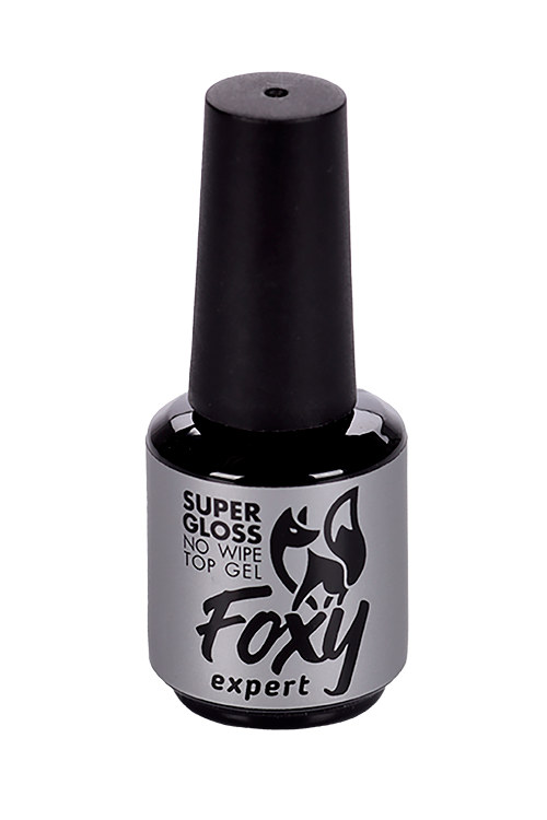 Топ FOXY EXPERT SUPER GLOSS NO WAPE д/гель-лака без липкого слоя прозрачный 15 мл