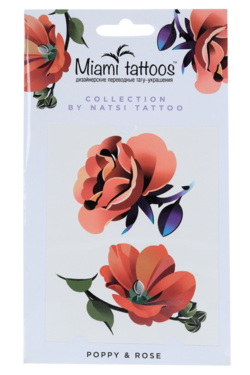 

Тату переводные MIAMITATS Poppy&Rose by Natsi Tattoo (4130)